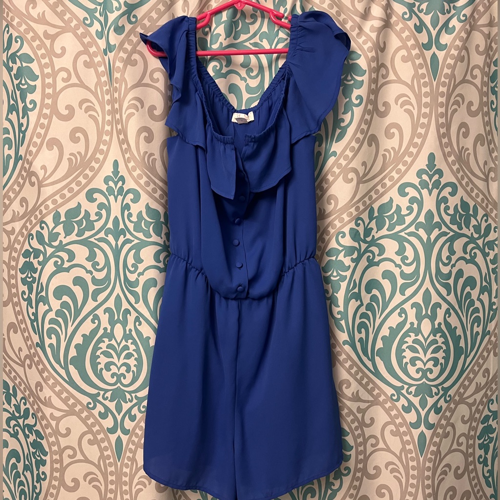 Blue Romper With Pockets